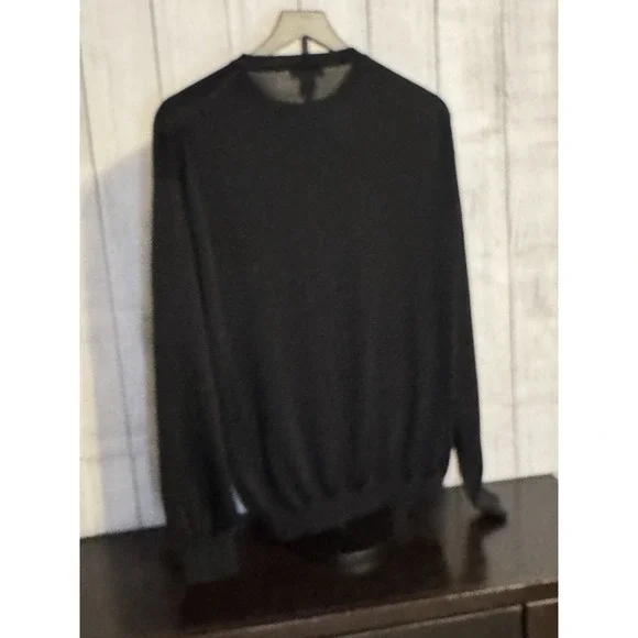 VaBene Men's Black Sweater XL Rayon Cotton Blend Soft Knit Fall Layer EC - Picture 3 of 5